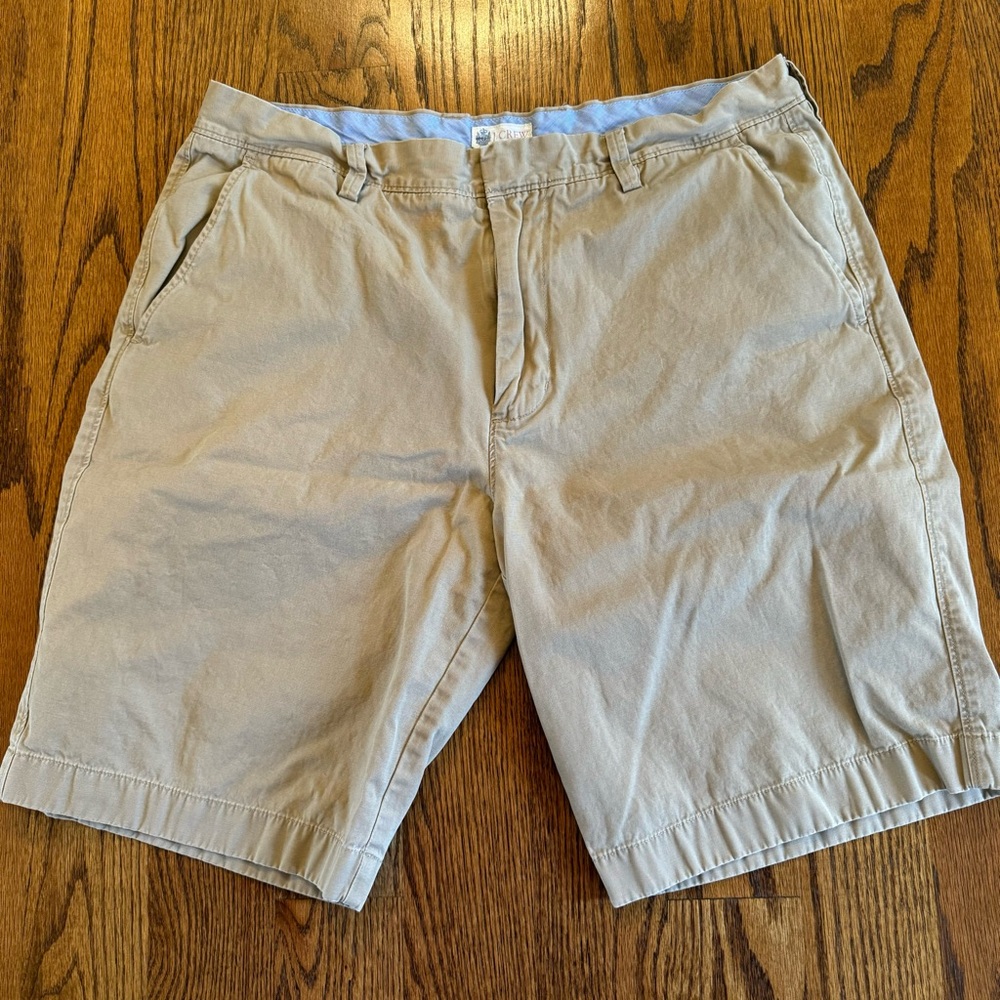 J.Crew Club Chino Shorts Mens 35 Khaki Cotton 10.5”